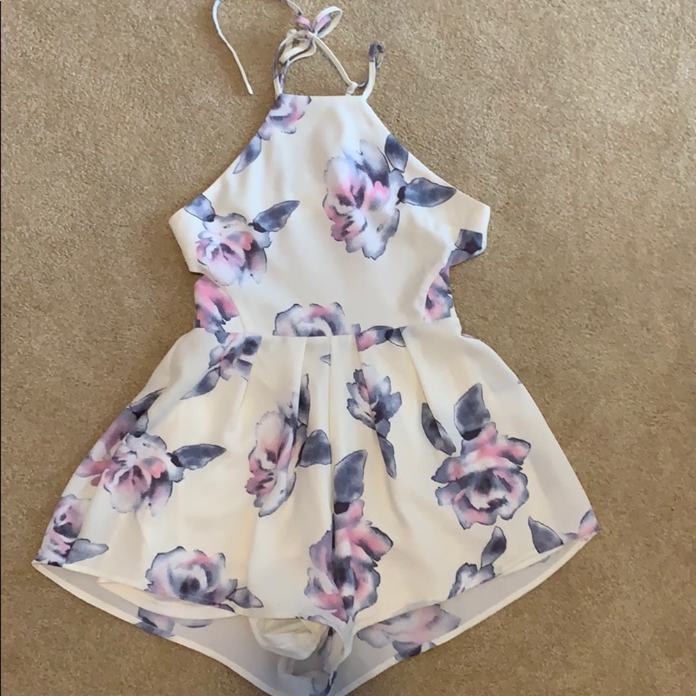 tobi white formal backless romper